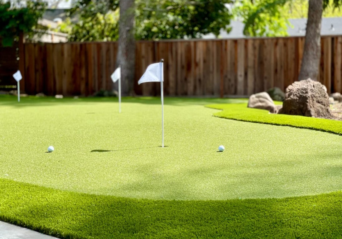 Custom backyard putting green installation in Frederick, MD