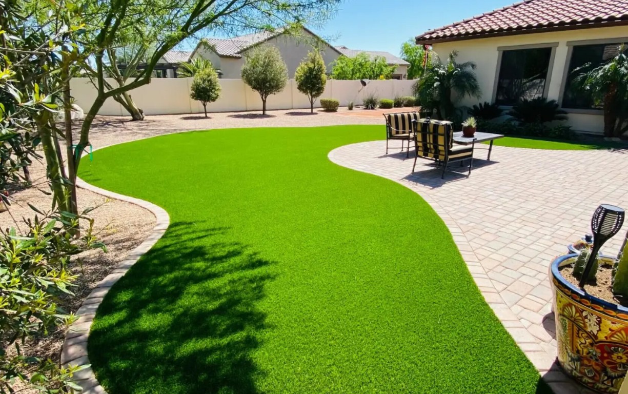 Eco-friendly artificial grass with paver design in Frederick, MD